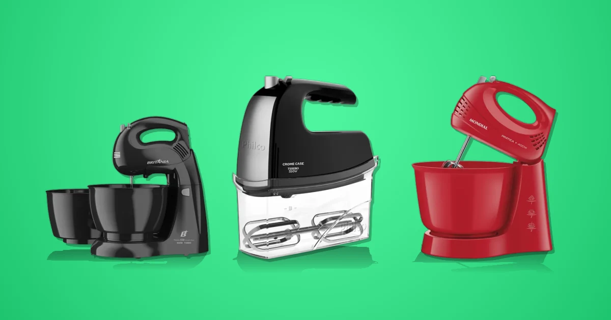 Comparativo: Batedeira Pérola 550 Turbo, Batedeira Portátil Pbt450p, Batedeira Power Prática Mondial