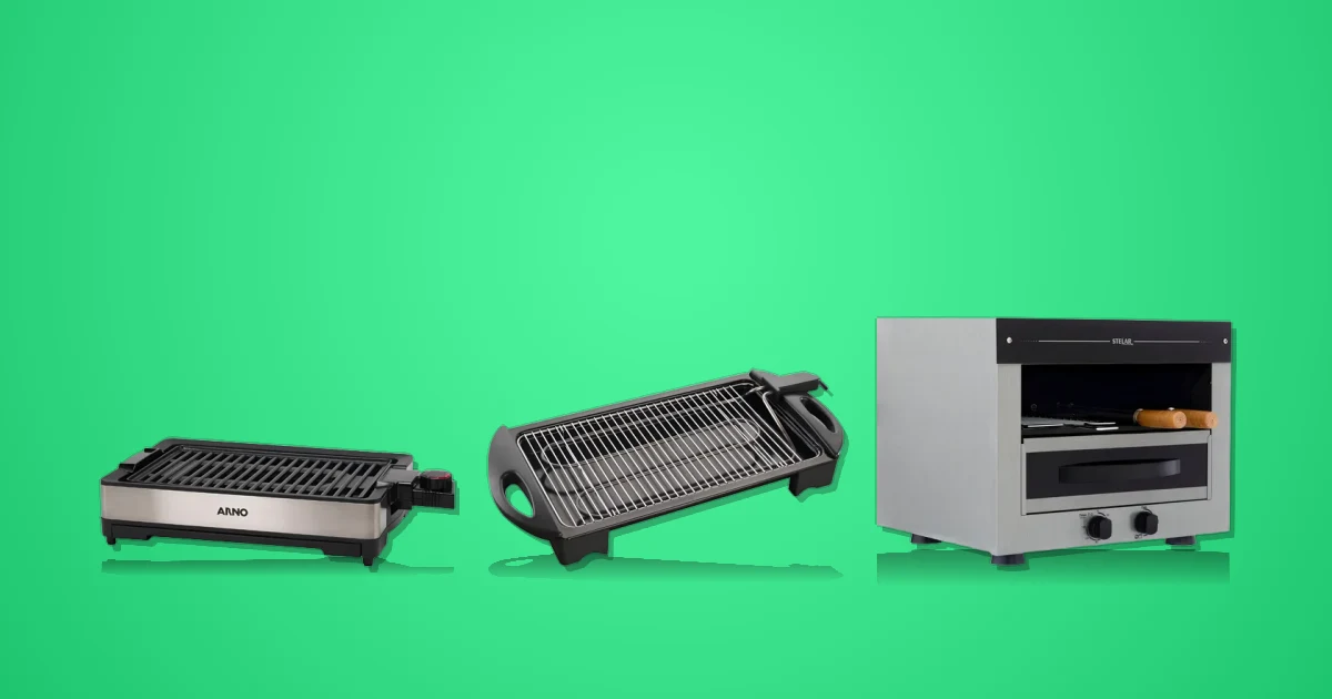 Comparativo: Churrasqueira Elétrica Arno Gpra, Churrasqueira Elétrica Fischer Grill, Churrasqueira Elétrica Stelar 5 Espetos