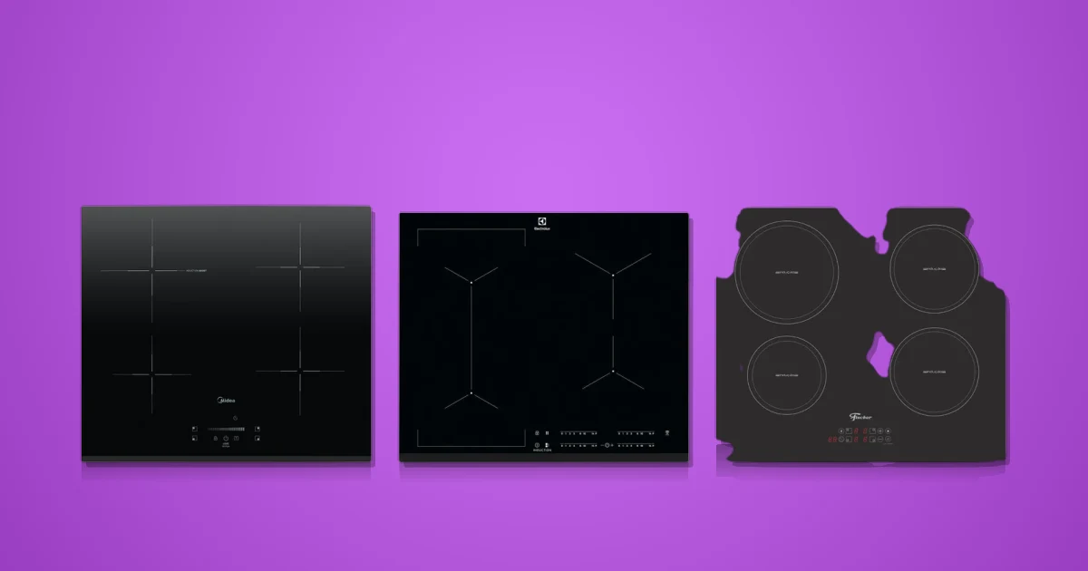 Comparativo: Cooktop Indução Midea Even Pro 4 Bocas, Cooktop Indução Electrolux Experience, Cooktop Indução Fischer 4 Bocas